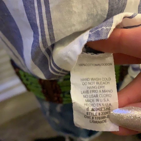 Promesa Striped Off Shoulder Top with Pom Poms. - Picture 11 of 15